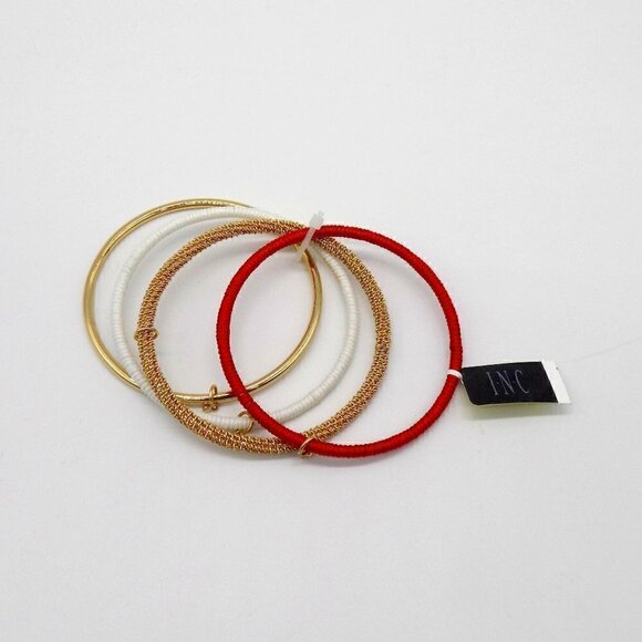 Inc International Concepts Bangle Bracelet Gold 4-Pc Set Charm & Cord Wrapped - Picture 3 of 10